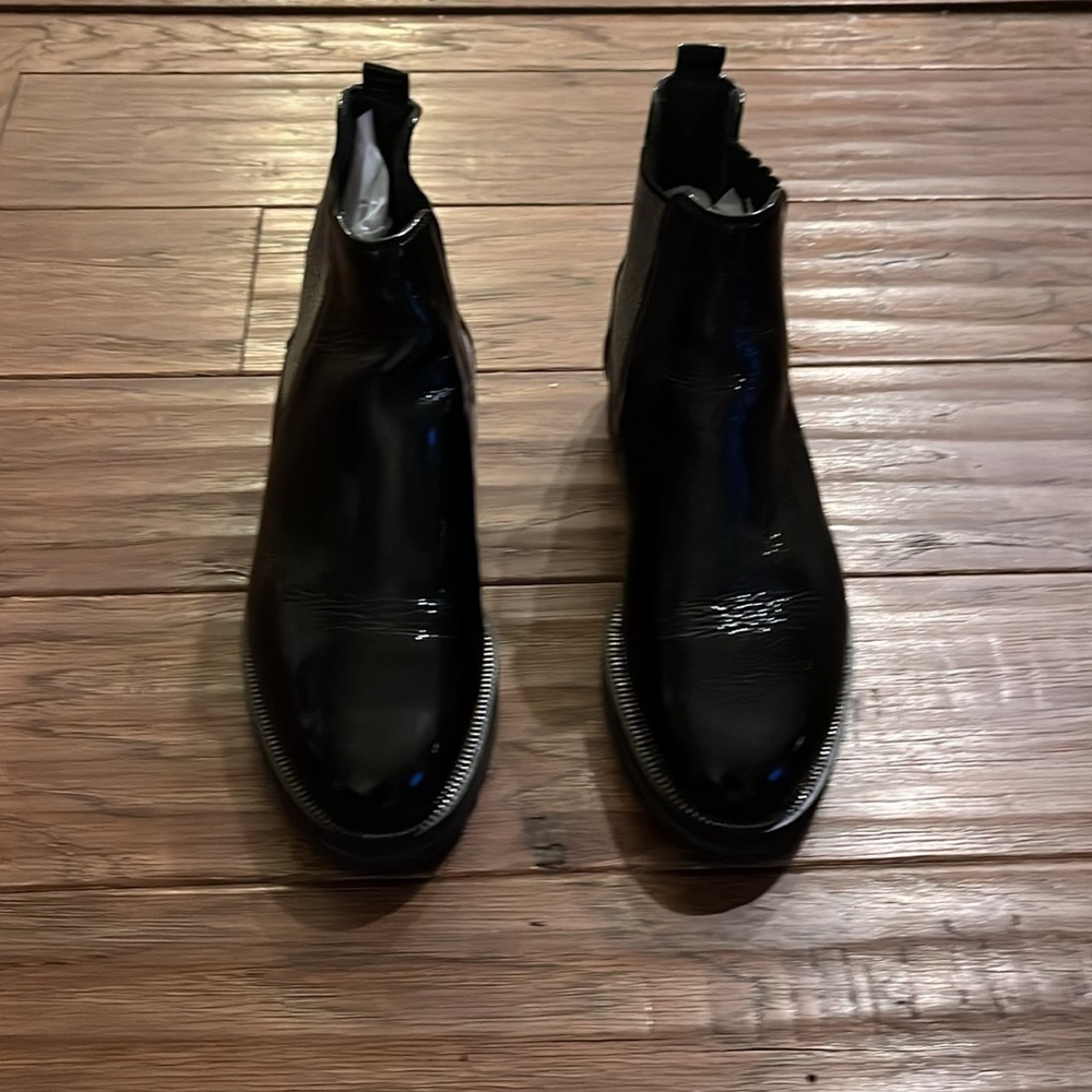 Paul Green Black Balboa Crinkle Patent Leather Chelsea Booties Size US 6.5 - Picture 4 of 7